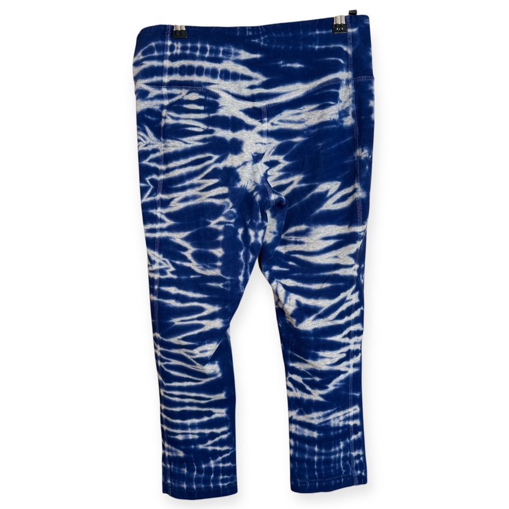 Nike Dri-FIT Tie Dye Cropped Leggings Blue White Small S Activewear - Picture 2 of 3